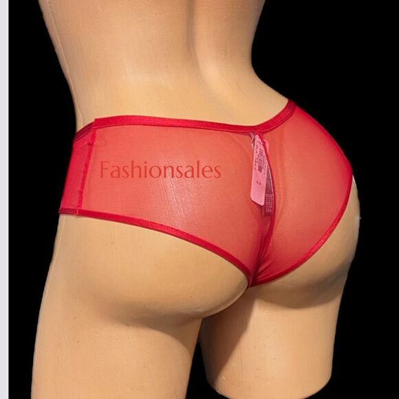 Victorias Secret Sexy Sheer Mesh Metallic hardware Heart cheeky panty Red Small - Picture 4 of 6